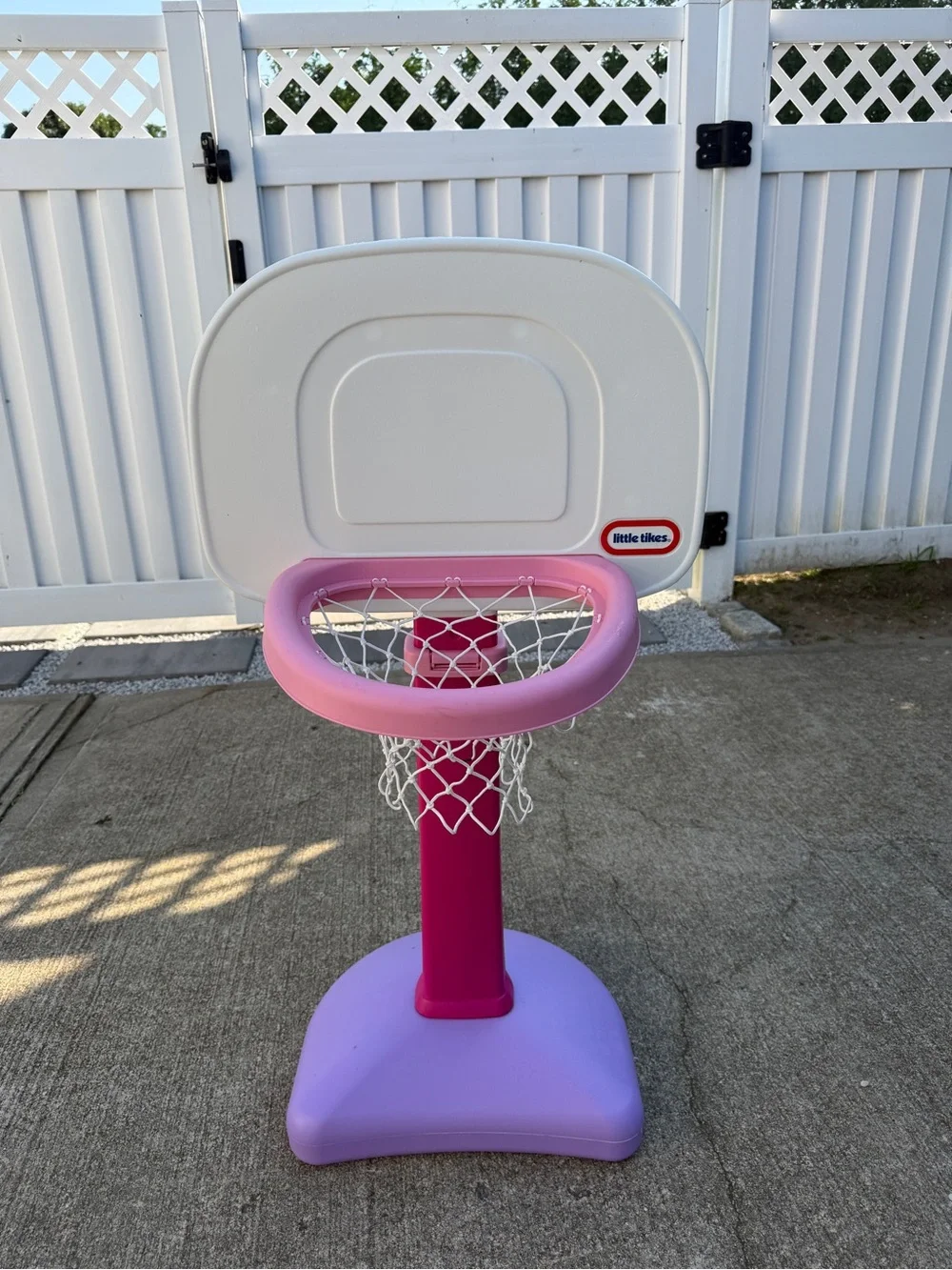 Little Tikes Pink Purple Kids Outdoor Indoor Plastic Adjustable Basketball Hoop